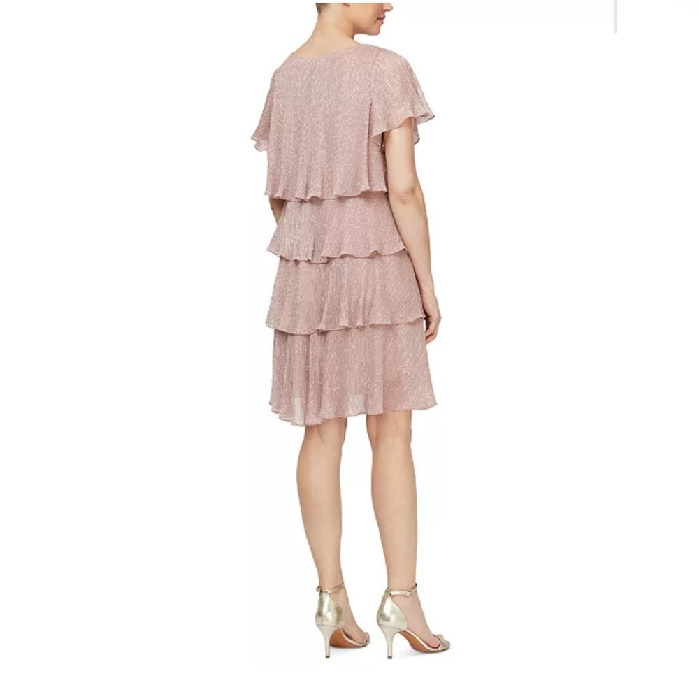 Elegant Tiered Layered Shimmer Dress - Picture 2 of 2